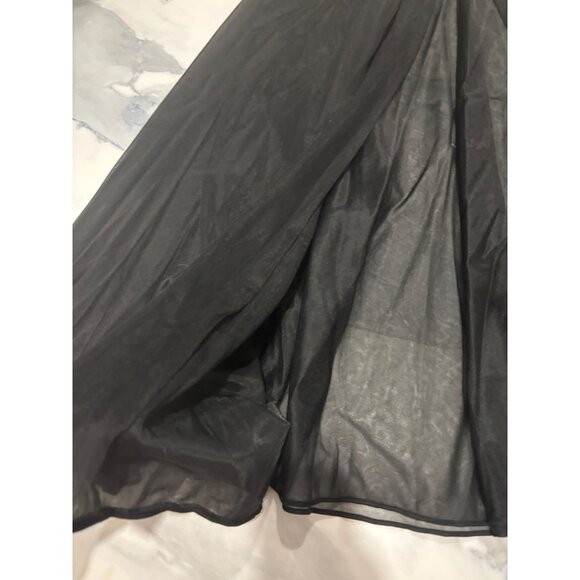 Vintage Eyeful The Flaums Small Lace Nylon Robe Cape Black Sheer Puff Sleeves - Picture 9 of 9